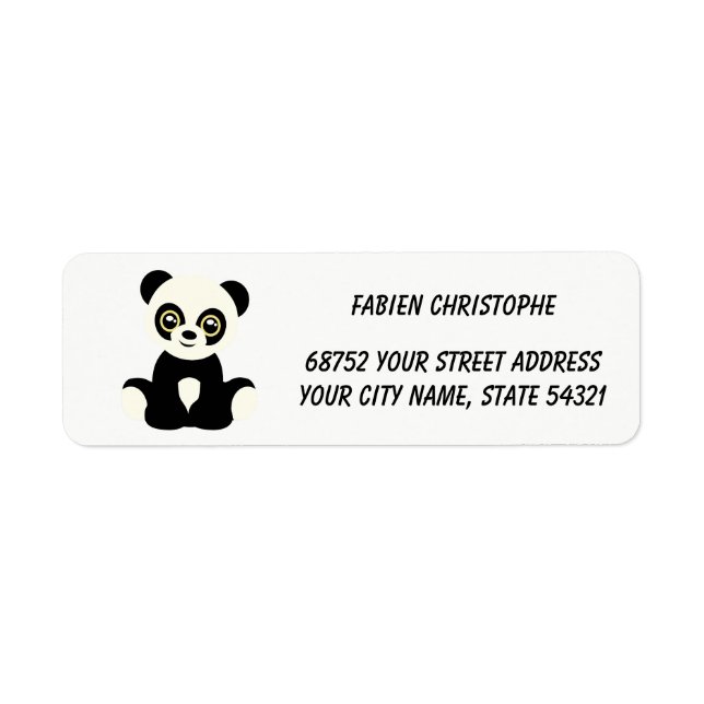 Return Address Labels. Panda. Label (Front)