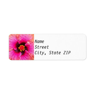Return Address Labels - Pink Hibiscus.