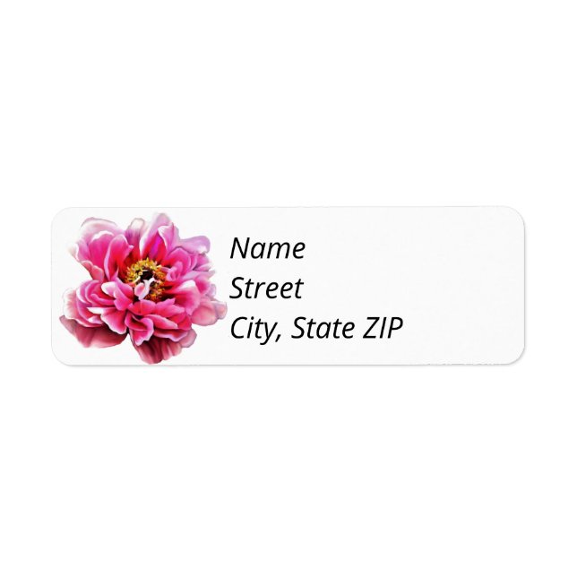 Return Address Labels Pink Peony. (Front)