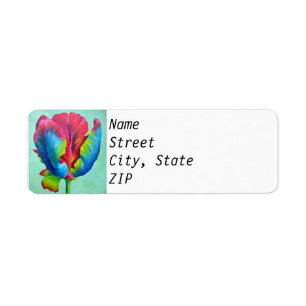 Return Address Labels - Rainbow Tulip #2.