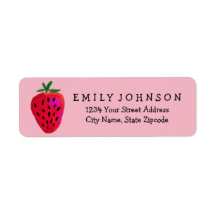 Return Address Labels Strawberry Design