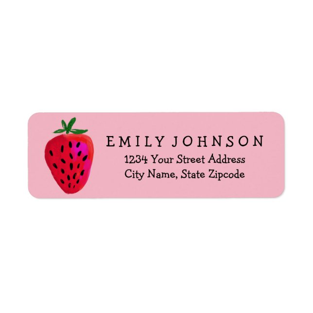 Return Address Labels Strawberry Design (Front)