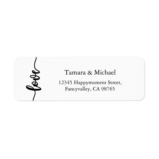 Return Address Labels, Wedding Return Address Label (Front)