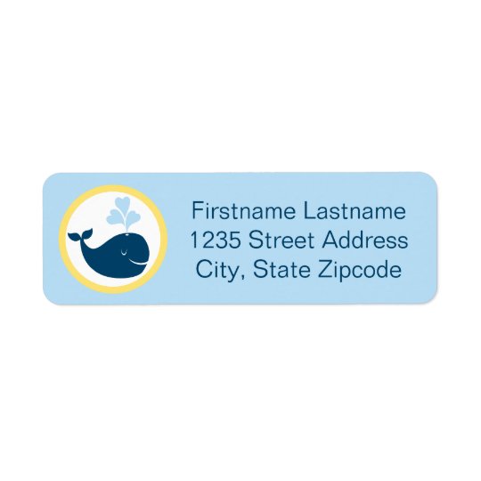 Return Address Labels | Whale Blue Navy Yellow