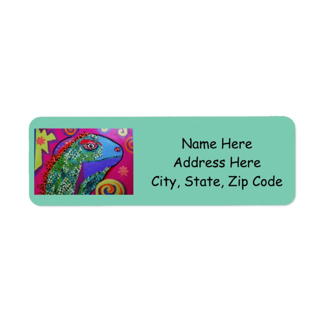 Return Address Labels with Bright Lizard (Front)