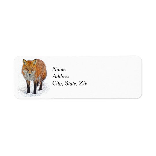 Return Address Labels with Fox Art