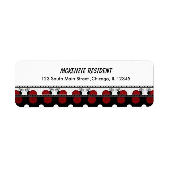 Return Address Lady Bug Return Address Label