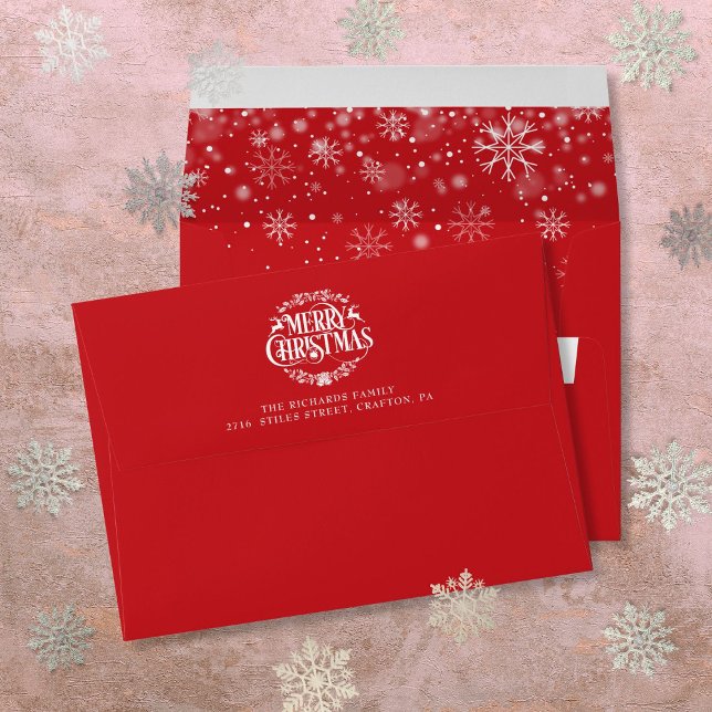 Return Address Merry Christmas Holidays Red Envelope (Return Address Merry Christmas Holidays Red Envelope)