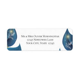 Return Address Modern Deep Indigo Blue and Gold Return Address Label