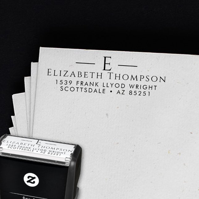 Return Address Modern Elegant Monogram Customised Self-inking Stamp (Creator Uploaded)