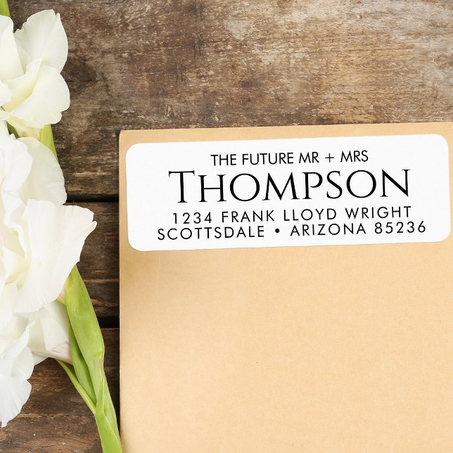 Return Address Modern Future Mr and Mrs Customised Label (Creator Uploaded)