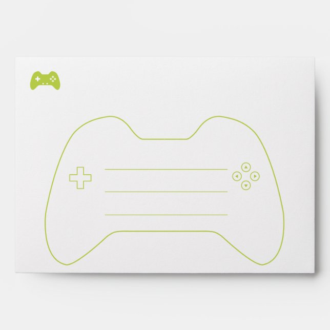 RETURN ADDRESS modern gaming controller navy lime Envelope (Front)