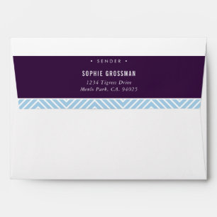 RETURN ADDRESS modern geometric aubergine blue Envelope