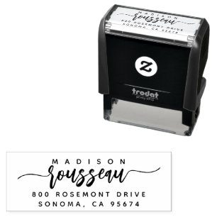 Return Address Modern Handwritten Name Script Self-inking Stamp