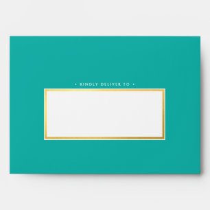 RETURN ADDRESS modern jade green gold marble Envelope