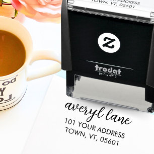 Return Address Modern Minimalist Chic Script Name Self-inking Stamp