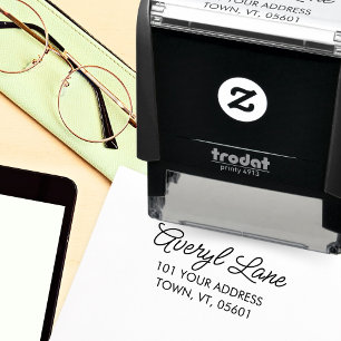 Return Address Modern Minimalist Chic Script Name Self-inking Stamp