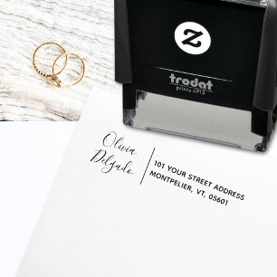 Return Address Modern Minimalist Chic Script Name  Self-inking Stamp