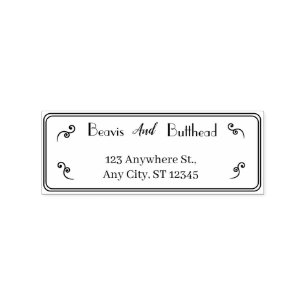 Return Address Modern Minimalist Couples Names Rubber Stamp