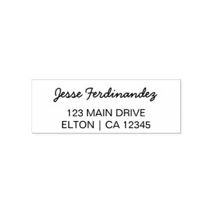 Return Address Modern Minimalist Script Name Self-inking Stamp