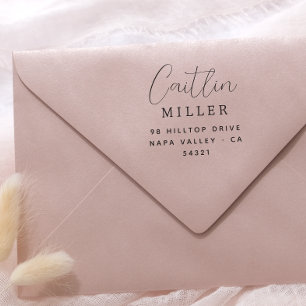 Return Address Modern Minimalist Script Name Self-inking Stamp