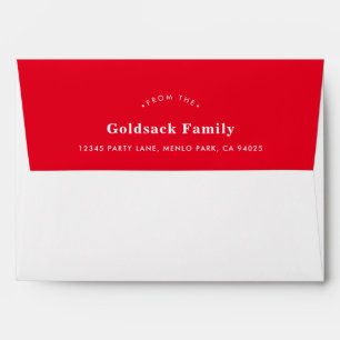 RETURN ADDRESS modern plain simple bold boy red Envelope