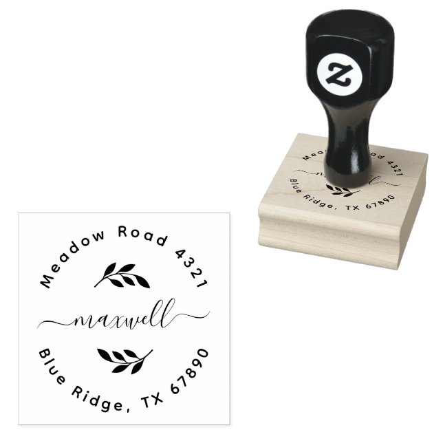 Return Address Modern Round Create Your Own Rubber Stamp (Stamped)