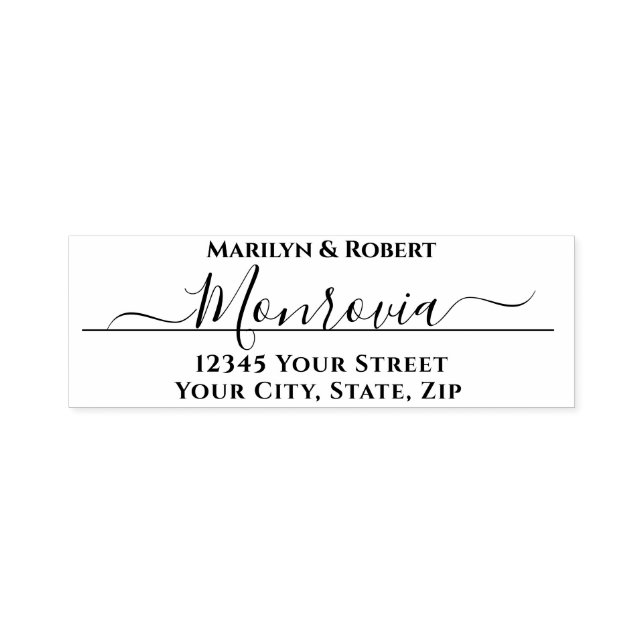 Return Address Modern Script Self-inking Stamp (Design)