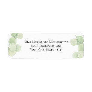 RETURN ADDRESS   Modern Springtime Eucalyptus Label