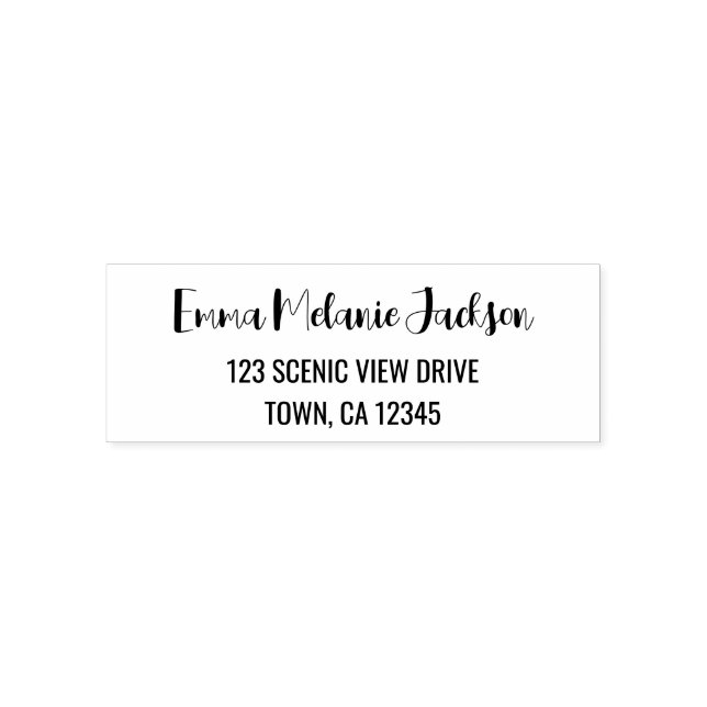 Return Address Modern Stylish Calligraphy Script Self-inking Stamp (Design)