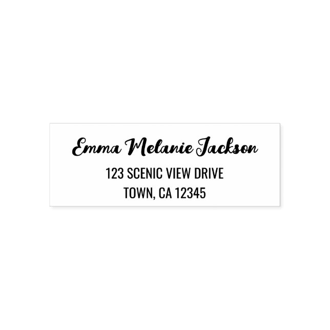 Return Address Modern Stylish Calligraphy Script Self-inking Stamp (Design)