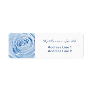 Return Address Nature Floral Photo Light Blue Rose Label