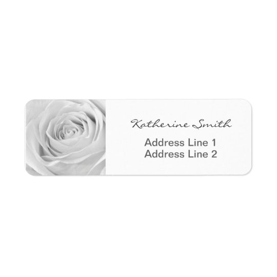 Return Address Nature Floral Photo White Rose Return Address Label