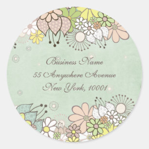 Return Address Neutral Blooms White Label Sticker