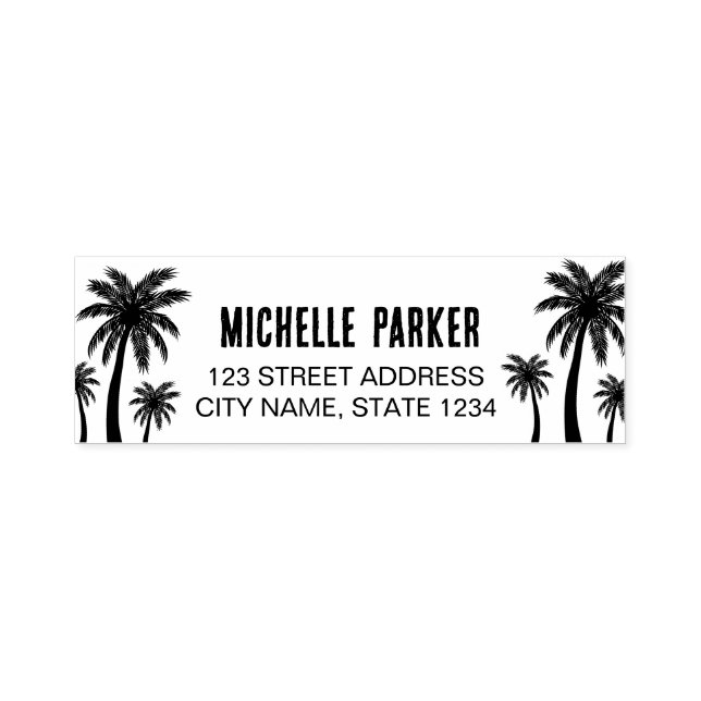 Return Address | Palm Trees  Personalised   Self-inking Stamp (Design)