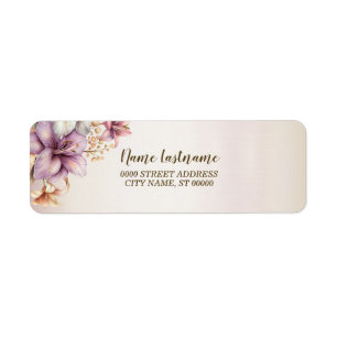 Return Address Party Watercolor Boho Pink Flowers Label