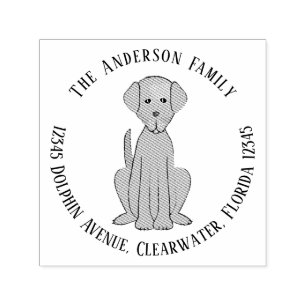 Return Address Pet Dog Whimsical Puppy Self-inking Stamp