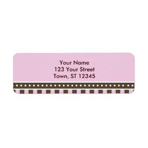 Return Address - Pink and brown Label