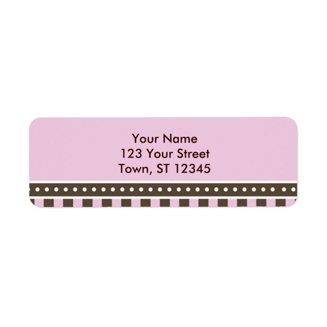 Return Address - Pink and brown Label (Front)