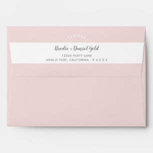 RETURN ADDRESS pretty pale blush pink gold grey Envelope