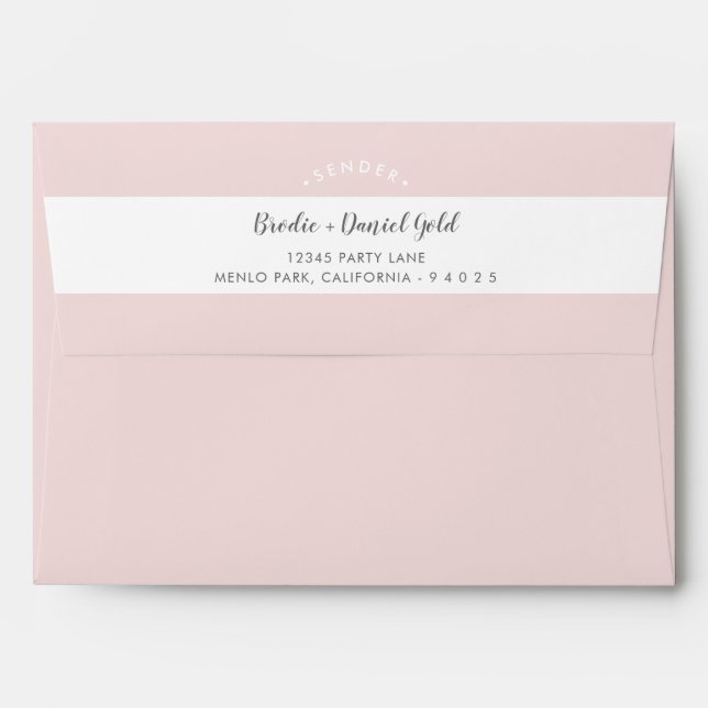 RETURN ADDRESS pretty pale blush pink gold grey Envelope (Back (Top Flap))