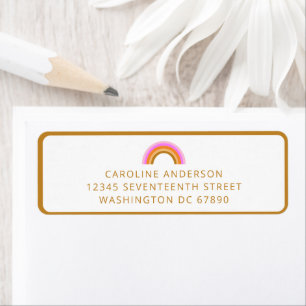 Return Address Rainbow Personalized Retro Boho  Label