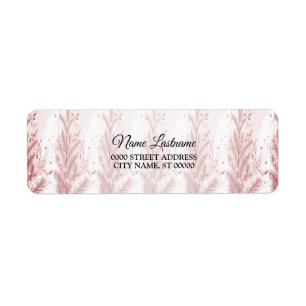 Return Address Red Christmas Pine Tree Snow Label