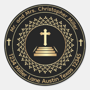 Return Address Religious Cross Envelope Seal