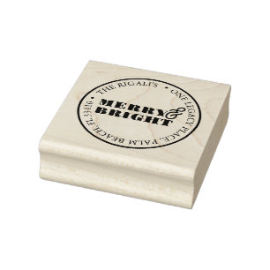 Return Address Rubber Stamps Merry & Bright