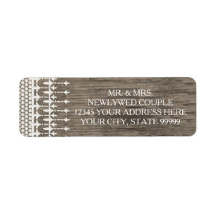 Return Address Rustic Vintage Lace Weathered Board Return Address Label