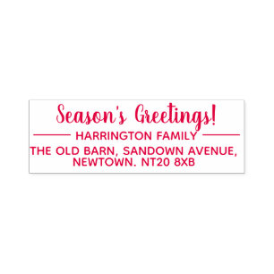 Return Address Season's Greetings Self-inking Stamp