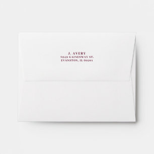 Return Address Simple Classic Burgundy Envelope