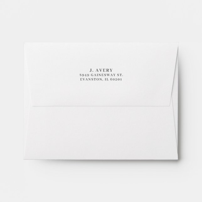 Return Address Simple Classic Dark Grey  Envelope (Back (Top Flap))