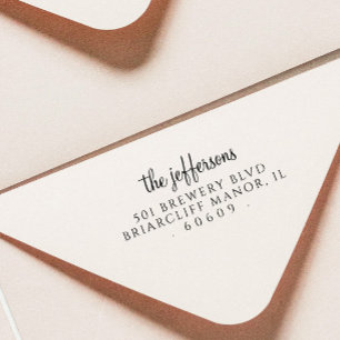 Return Address Simple Custom Script Name  Rubber Stamp